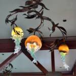 Jellyfish Chandelier created for the Fish Hopper Restaurant in Monterey California.